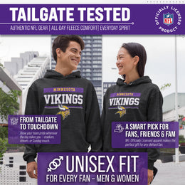 Minnesota Vikings NFL Adult Gameday Charcoal Hooded Sweatshirt - Charcoal