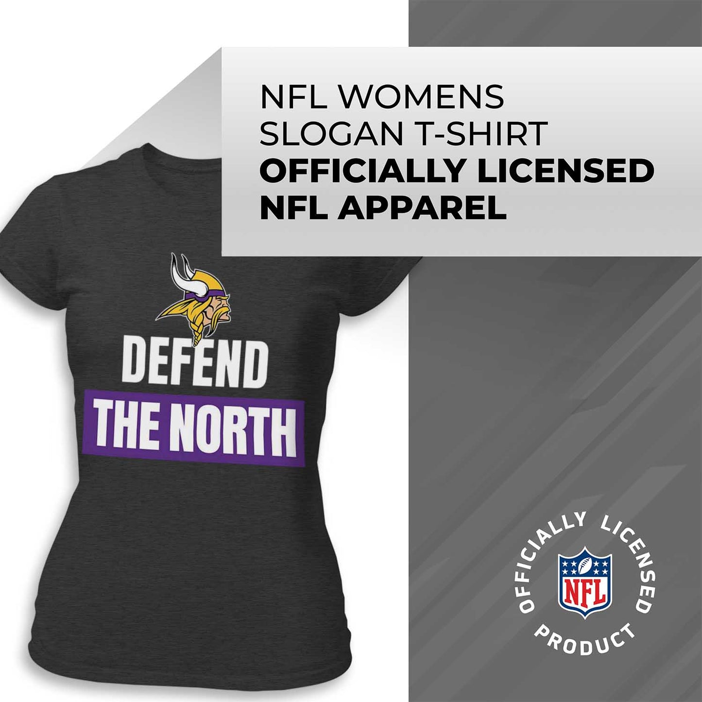 Minnesota Vikings NFL Womens Plus Size Team Slogan Short Sleeve T-Shirt - Charcoal