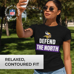 Minnesota Vikings NFL Womens Plus Size Team Slogan Short Sleeve T-Shirt - Black