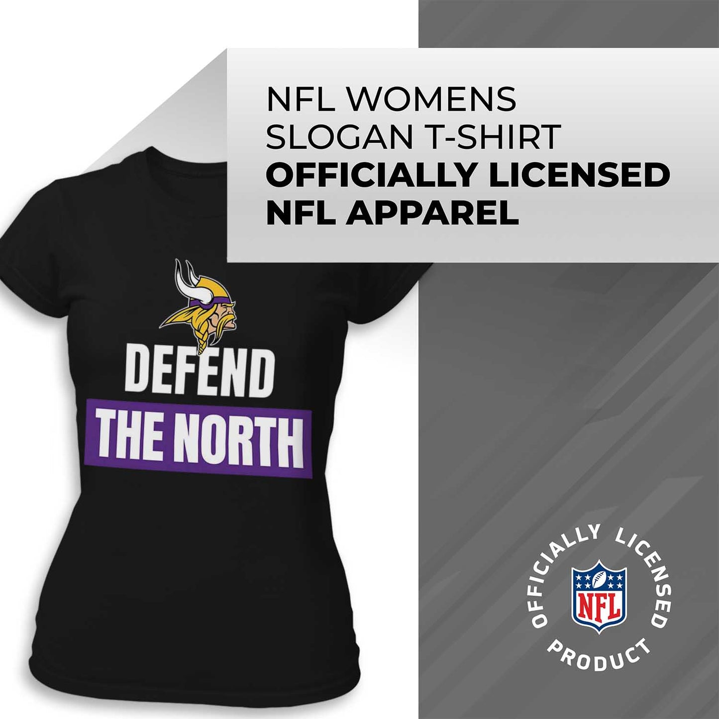 Minnesota Vikings NFL Womens Plus Size Team Slogan Short Sleeve T-Shirt - Black
