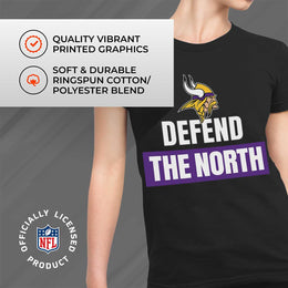 Minnesota Vikings NFL Womens Plus Size Team Slogan Short Sleeve T-Shirt - Black