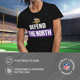 Minnesota Vikings NFL Womens Plus Size Team Slogan Short Sleeve T-Shirt - Black