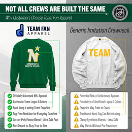 Minnesota North Stars NHL Retro Logo Fleece Crewneck Sweatshirt Men Women - Kelly Green