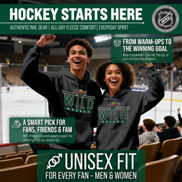 Minnesota Wild NHL Adult Heather Charcoal True Fan Hooded Sweatshirt Unisex - Charcoal
