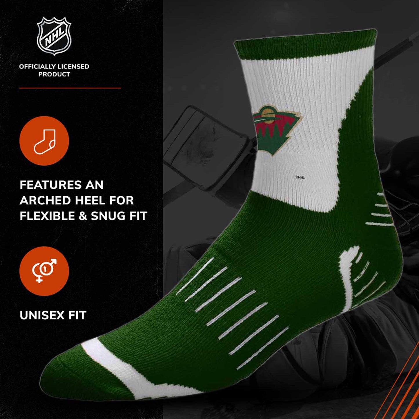 Minnesota Wild NHL Youth Surge Socks - Forest Green
