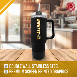 Missouri Tigers Collegiate 40oz Stainless Steel Travel Tumbler with Handle for Alumni - Black