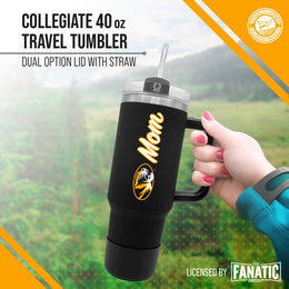 Missouri Tigers Collegiate 40oz Stainless Steel Travel Tumbler with Handle for Mom - Black