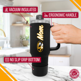 Missouri Tigers Collegiate 40oz Stainless Steel Travel Tumbler with Handle for Mom - Black