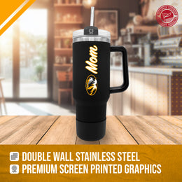 Missouri Tigers Collegiate 40oz Stainless Steel Travel Tumbler with Handle for Mom - Black