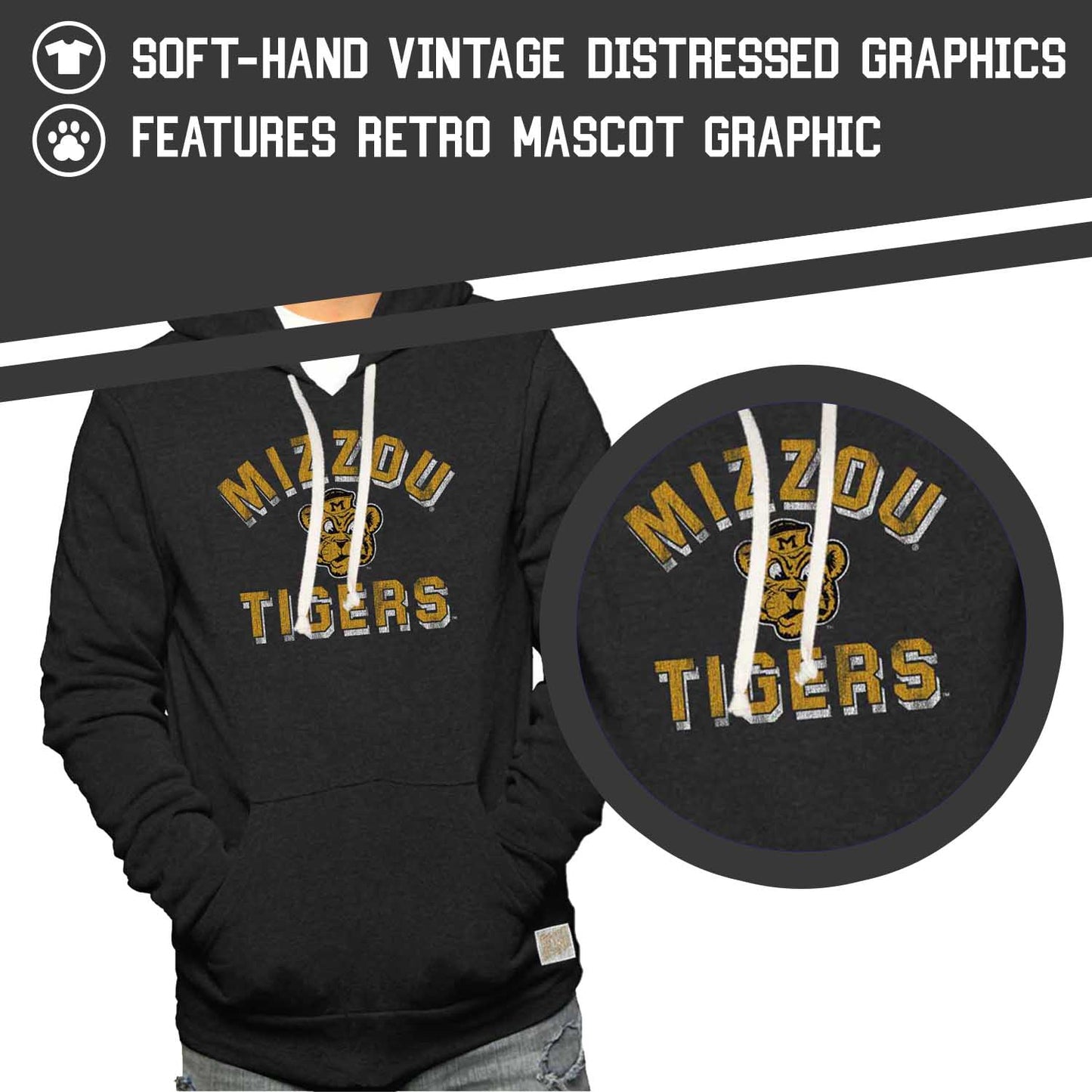 Missouri Tigers Adult University Hoodie - Black