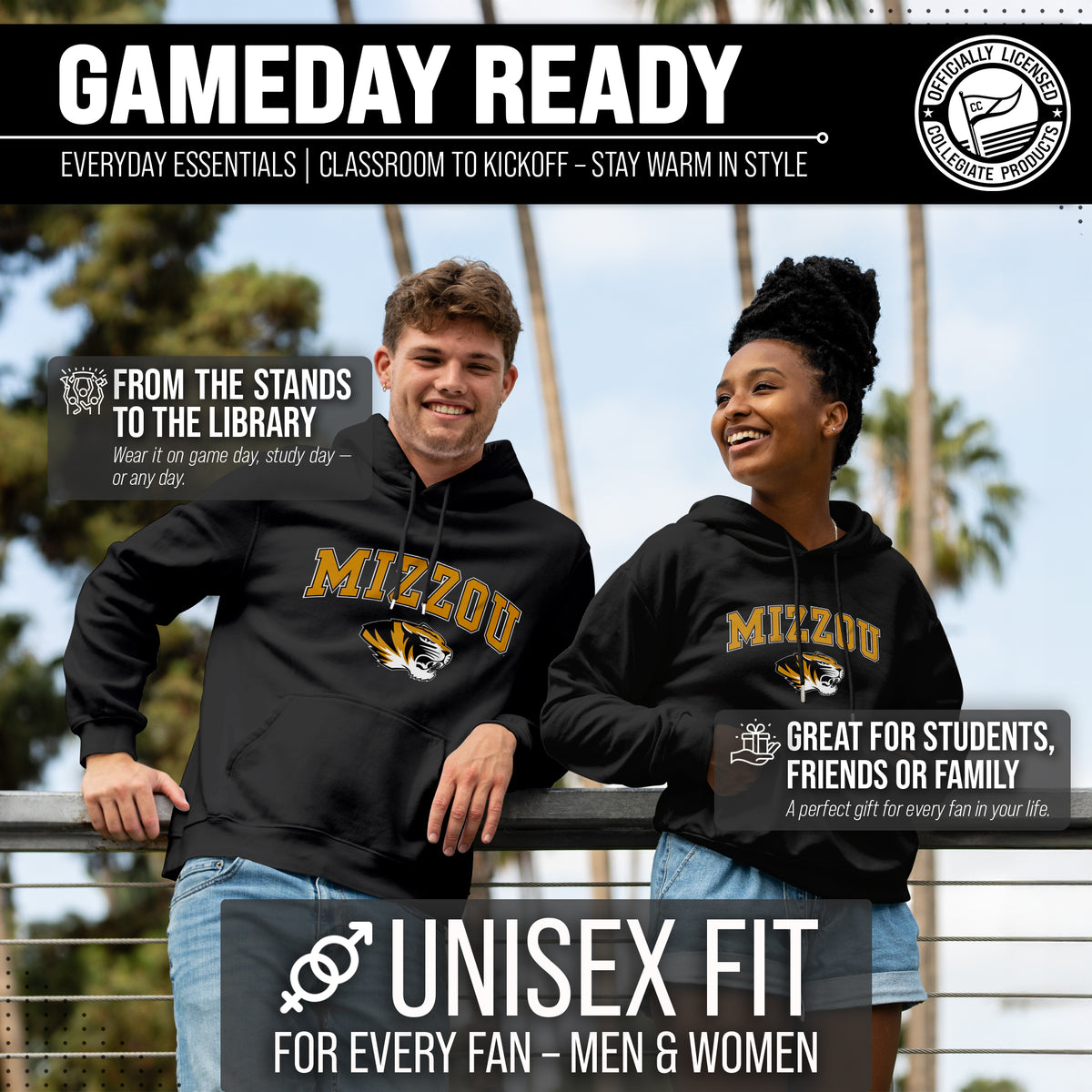MIZZ Arch & Logo Gameday Hoodie - Black
