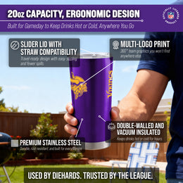Minnesota Vikings NFL 20oz Gameday Stainless Steel Tumbler - Purple