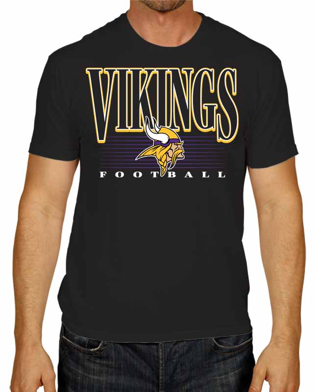 Minnesota Vikings NFL Adult Overtime Blueprint Tag-Less T-Shirt - Black