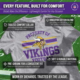 Minnesota Vikings NFL Adult Property Of T-Shirt - Sport Gray