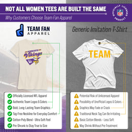 Minnesota Vikings NFL Womens Vintage Charm Tag-Less Soft T-Shirt - Birch