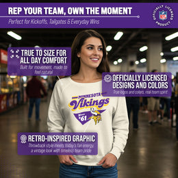 Minnesota Vikings NFL Womens Vintage Charm French Terry Slouchy Top - Birch
