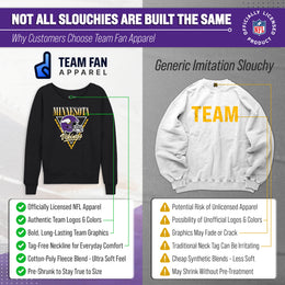 Minnesota Vikings NFL Womens Retro Triangle French Terry Slouchy Top- Raglan Sleeves - Heather Charcoal