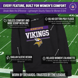 Minnesota Vikings NFL Womens Team Block French Terry Slouchy Top - Charcoal