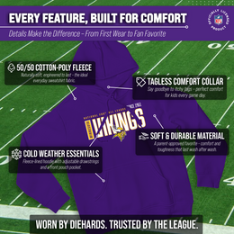 Minnesota Vikings NFL Adult Unisex Modern Endzone Soft Fleece Hooded Sweatshirt - Purple