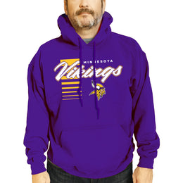 Minnesota Vikings NFL Adult Unisex Retro Script Ultra Soft Fleece Hooded Sweatshirt - Purple