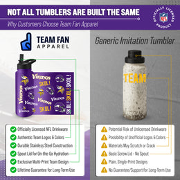 Minnesota Vikings NFL 34oz Quencher Stainless Steel Insulated Water Bottle - Purple