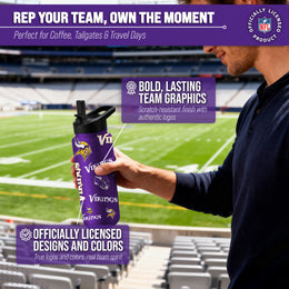 Minnesota Vikings NFL 34oz Quencher Stainless Steel Insulated Water Bottle - Purple