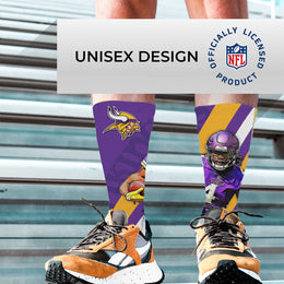 Minnesota Vikings NFL Youth Player Stripe Sock - Purple