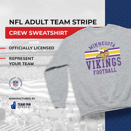 Minnesota Vikings NFL Team Stripe Crew Sweatshirt - Sport Gray