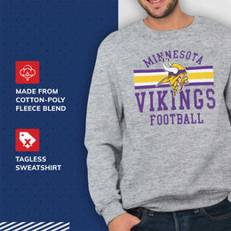Minnesota Vikings NFL Team Stripe Crew Sweatshirt - Sport Gray