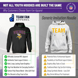Minnesota Vikings NFL Youth Home Team Hoodie- Kids Hooded Sweatshirt - Black