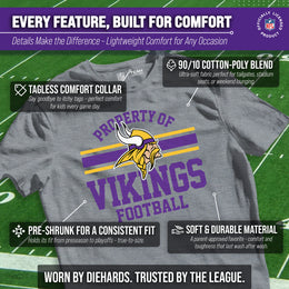 Minnesota Vikings NFL Youth Property Of Short Sleeve Lightweight T Shirt - Sport Gray
