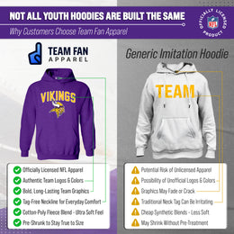 Minnesota Vikings NFL Youth Home Team Hoodie- Kids Hooded Sweatshirt - Purple