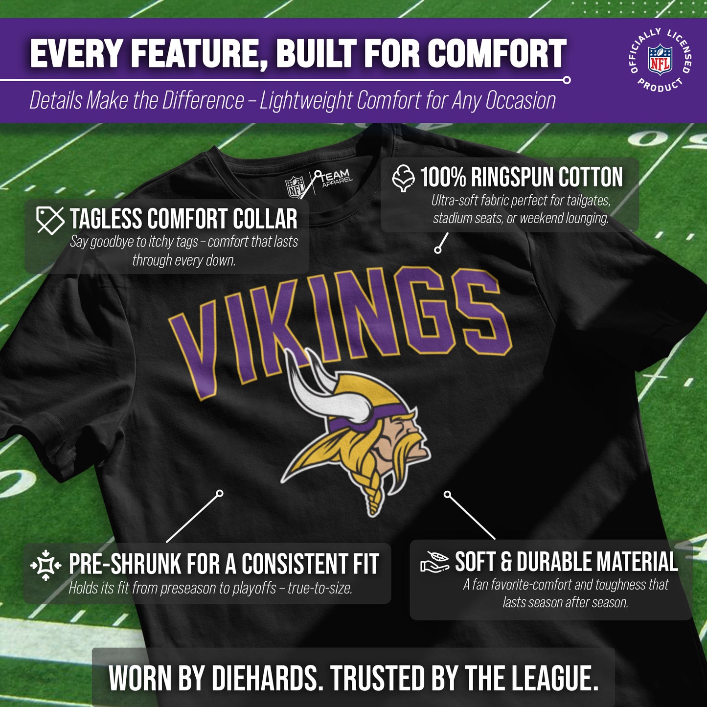 Minnesota Vikings NFL Home Team Tee - Black