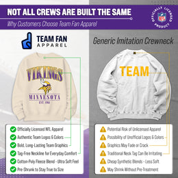 Minnesota Vikings Womens NFL Starstruck Crewneck Pullover - Cream