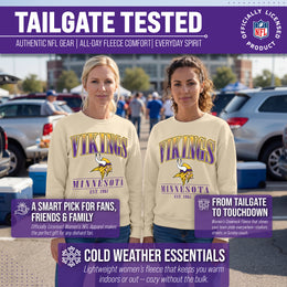 Minnesota Vikings Womens NFL Starstruck Crewneck Pullover - Cream