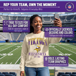 Minnesota Vikings Womens NFL Starstruck Crewneck Pullover - Cream