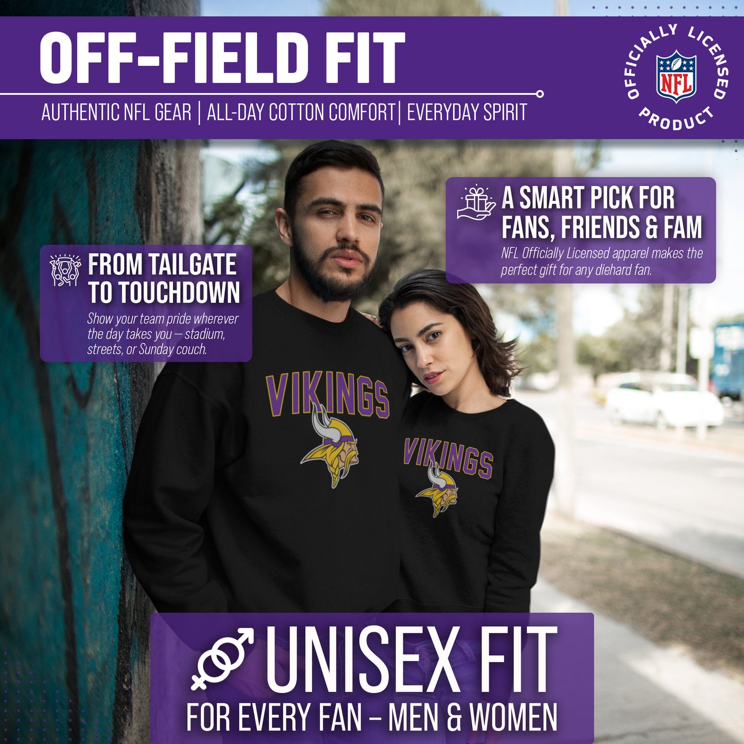 Minnesota Vikings NFL Home Team Crew - Black