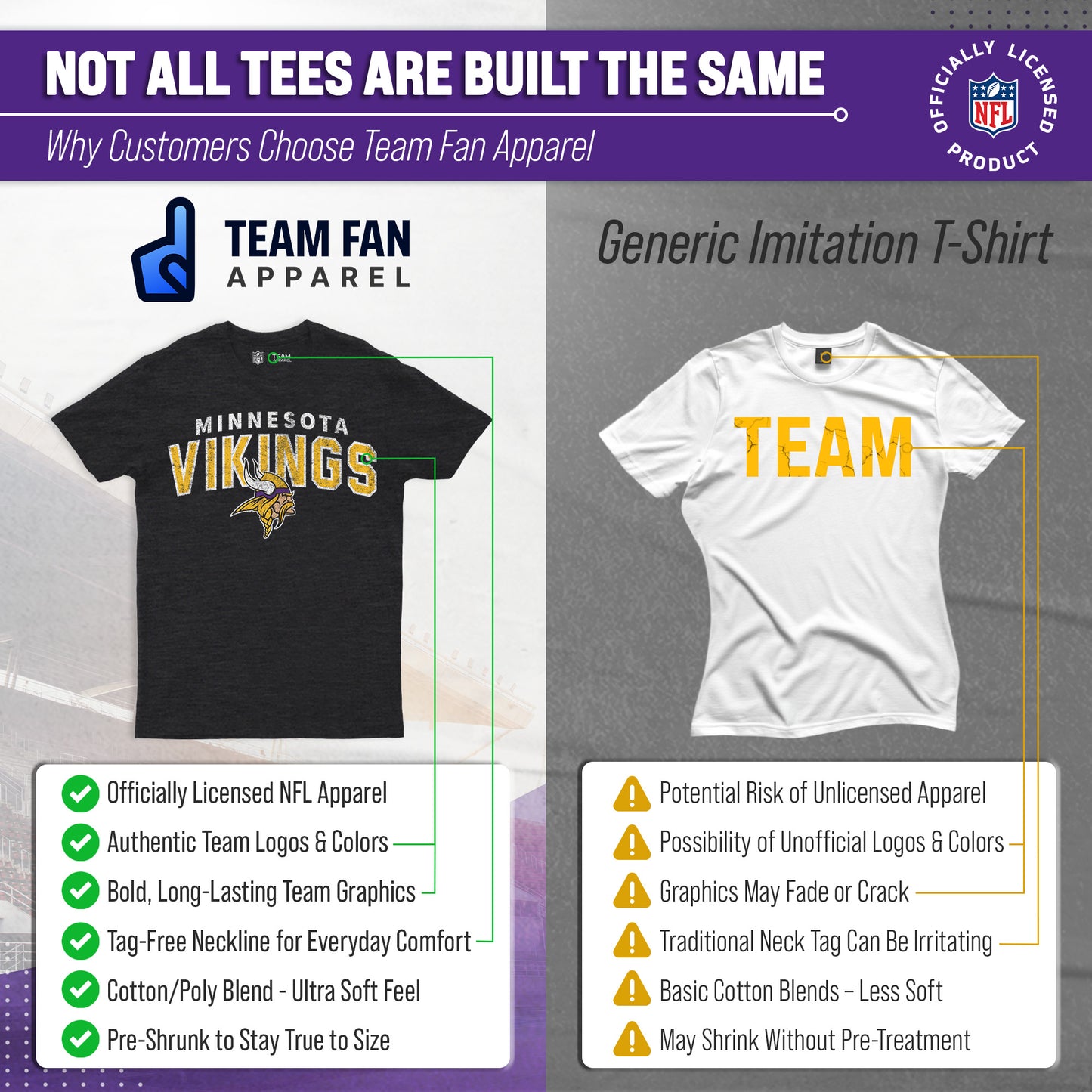 Minnesota Vikings NFL Starting Fresh Short Sleeve Heather T-Shirt - Black