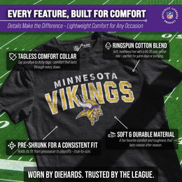 Minnesota Vikings NFL Starting Fresh Short Sleeve Heather T-Shirt - Black
