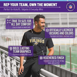 Minnesota Vikings NFL Starting Fresh Short Sleeve Heather T-Shirt - Black