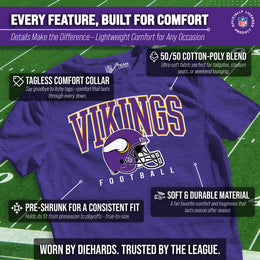 Minnesota Vikings NFL Adult All Star Heather Tag-Less T-Shirt - Purple Heather
