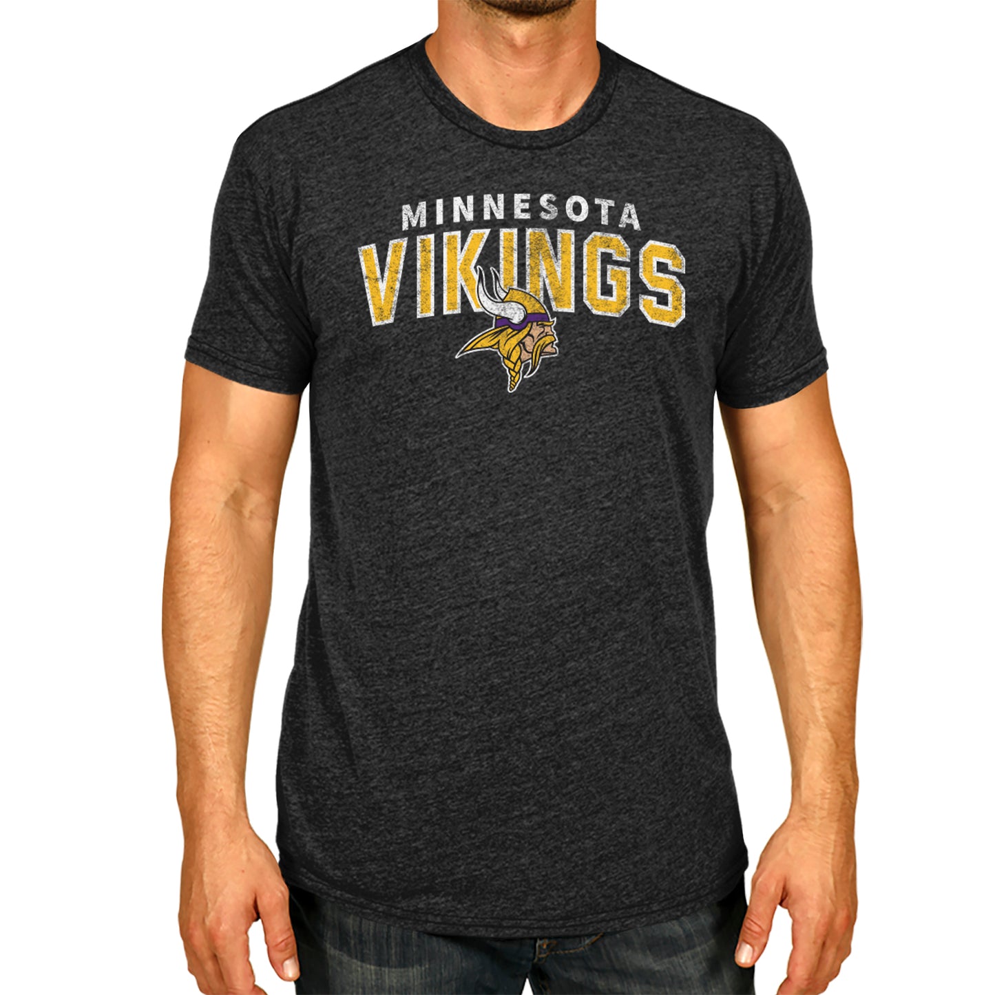 Minnesota Vikings NFL Starting Fresh Short Sleeve Heather T-Shirt - Black