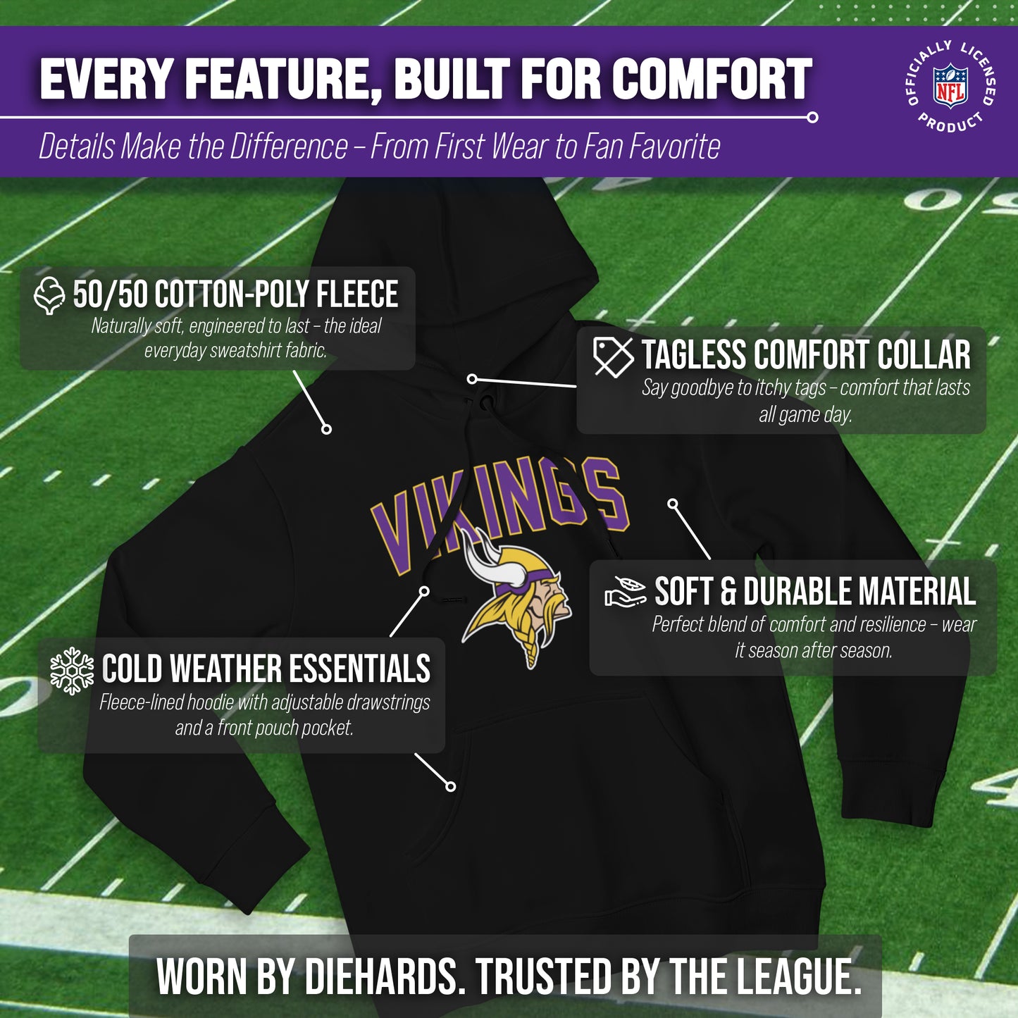 Minnesota Vikings NFL Home Team Hoodie - Black