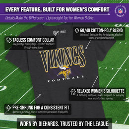 Minnesota Vikings NFL Womens Overtime Blueprint Tag-Less T-Shirt - Black