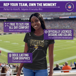 Minnesota Vikings NFL Womens Overtime Blueprint Tag-Less T-Shirt - Black