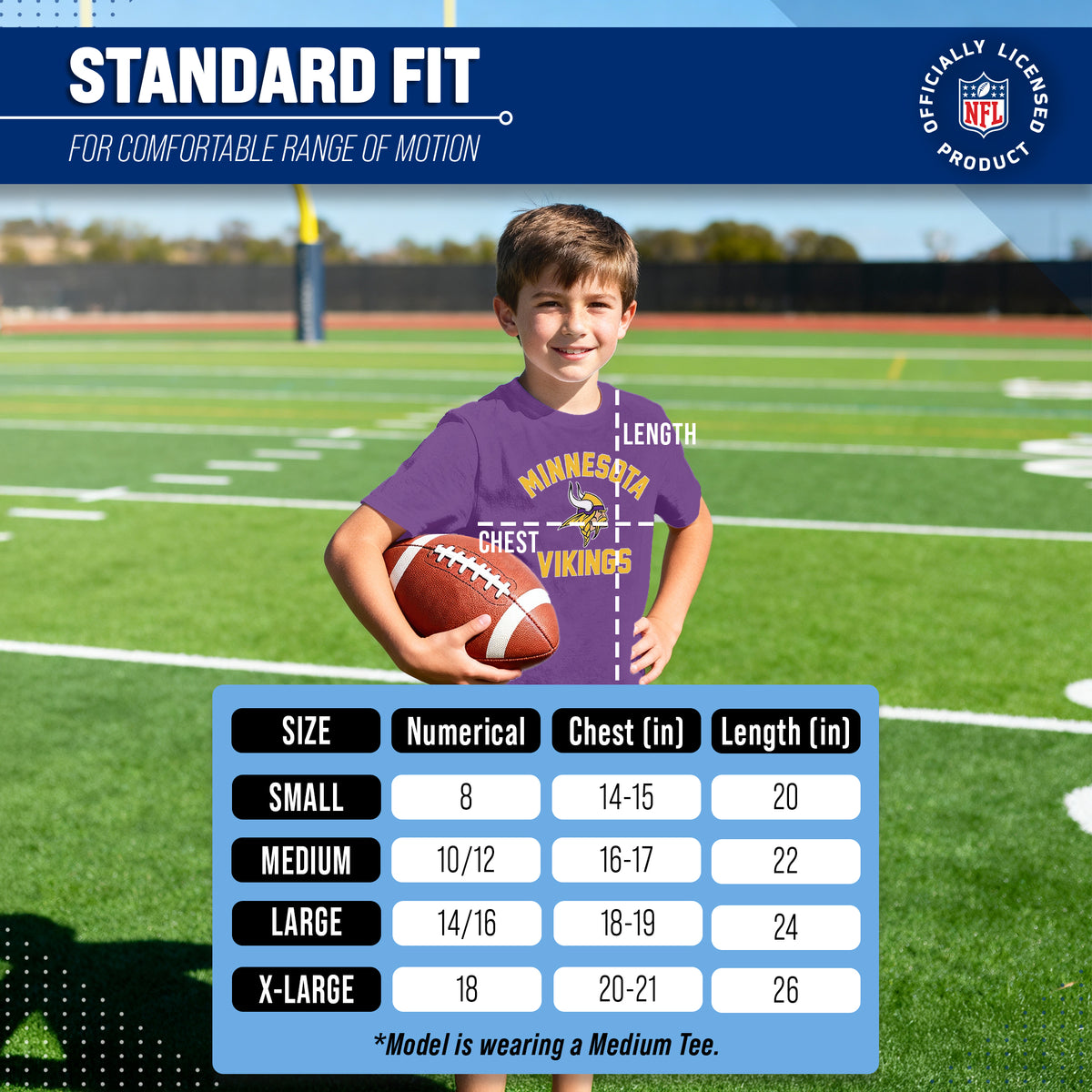 Minnesota Vikings Youth NFL Football T-Shirt - Purple