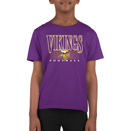 Minnesota Vikings NFL Youth Overtime Blueprint Football T-Shirt Unisex Tag Free Comfortable - Purple