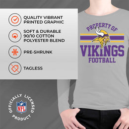 Minnesota Vikings NFL Youth Property Of Crew Sweatshirt - Sport Gray