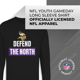 Minnesota Vikings NFL Youth Team Slogan crewneck Sweatshirt - Black