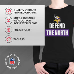 Minnesota Vikings NFL Youth Team Slogan crewneck Sweatshirt - Black